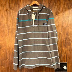 L.L. Bean Lakewashed Rugby Traditional Fit Long-sleeve Striped Hoodie